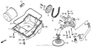 VF1100C Oil filter + oil pan + oil pump