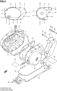 VL800 Crankcase cover ass`y  (v