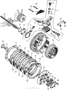 CA175 Clutch + oil pump