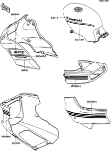 EX500 Decals(ex500-a3)(white / gray)