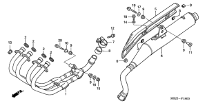 CB600F Глушитель