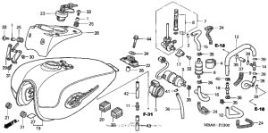 VT750CD Fuel tank + fuel pump