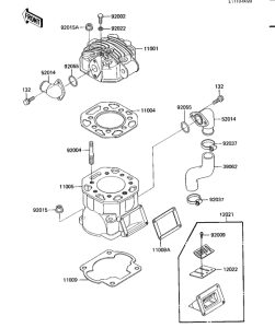KX500 Cylinder head / cylinder / reed valve