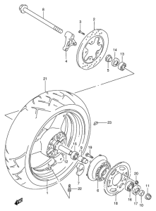 RF900 Rear wheel complete assy