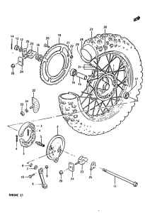 RM80 Rear wheel complete assy