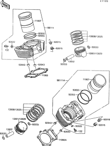 VN1500 Цилиндр и поршни