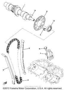 XS400D Camshaft - chain tensioner