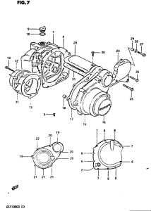 GS1100 Crankcase cover ass`y  (v