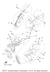 WR450F Боковые обтекатели