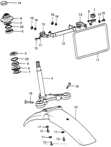 XR75 Steering stem + front fender