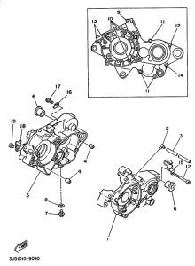 YZ125 Картер двигателя