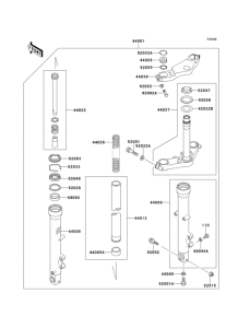 EX500 Передняя вилка