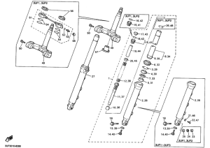 VMAX12 Front fork assy(ur silv