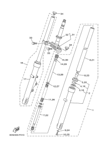 YBR125ESD Передняя вилка