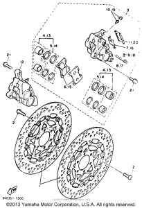 FZR600RDC Передний суппорт