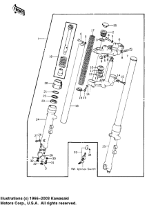 KZ1000 Вилка передней оси