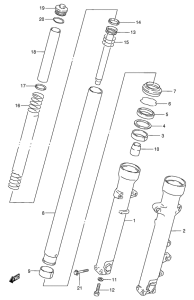 GSF250 Демпфер передней вилки