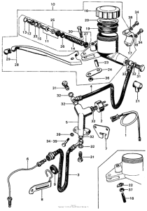CB450 Master cylinder + brake hose
