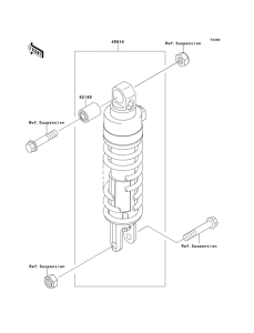 ZX1100 Абсорбер удавный в сборе задний