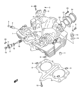 GS500 Головка цилиндров