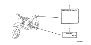 CR85R Лейбл предостережения