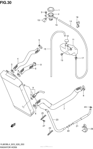 VL800B Radiator Hose (Vl800Bl4 E33)