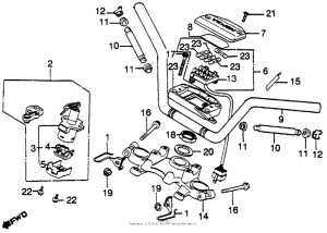 CB750 Handlebar + top bridge