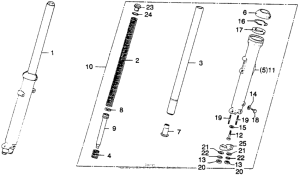 CB360 Передняя вилка