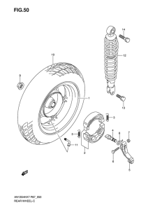 AN125 Rear wheel complete assy