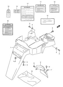 AE50 Rear fender - label