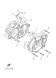 YZ80LW Картер двигателя