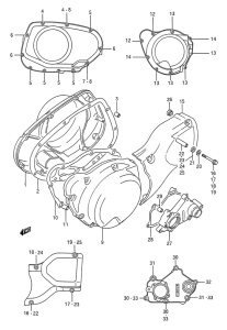 VS1400 Crankcase cover ass`y  (v