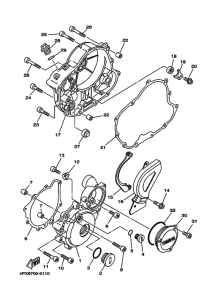 TT250R Crankcase cover ass`y  (v