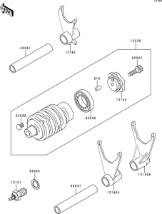 ZX400 Валы и вилки переключения передач