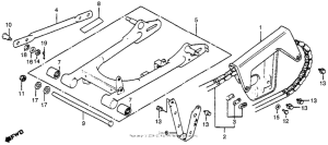 XR80 Swingarm + chain case 80-84