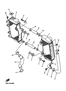 WR250F Радиатор и шланг