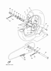 YZ125 YZ125N Rear wheel complete assy