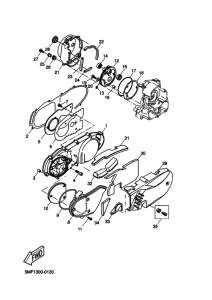 XN125 Crankcase cover ass`y  (v