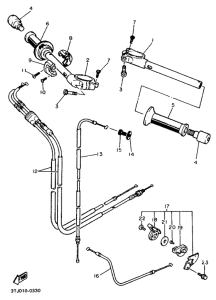 FZR400RR Steering handle. cable