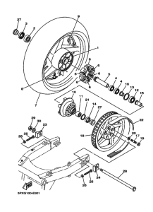 XV1700PC XV17PCW Rear wheel complete assy