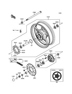 EX650 Задняя ступица колеса