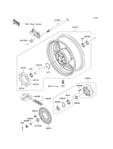 ZX1000 Заднее колесо и цепь