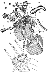 CA200 Цилиндр и головка цилиндра
