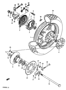 GR650 Rear wheel complete assy