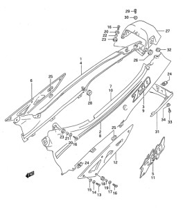 GSX750 Обтекатель задний