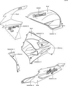 ZX900 Decals(red)(zx900-c2)