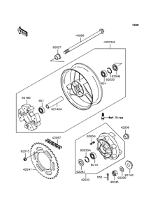 ZX400 Заднее колесо и цепь