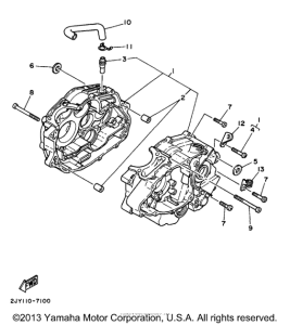 TW200J Картер двигателя