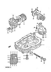 GSX550 Oil pump - oil filter