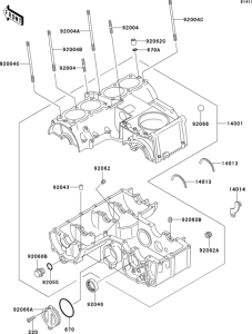 ZR550 Картер двигателя